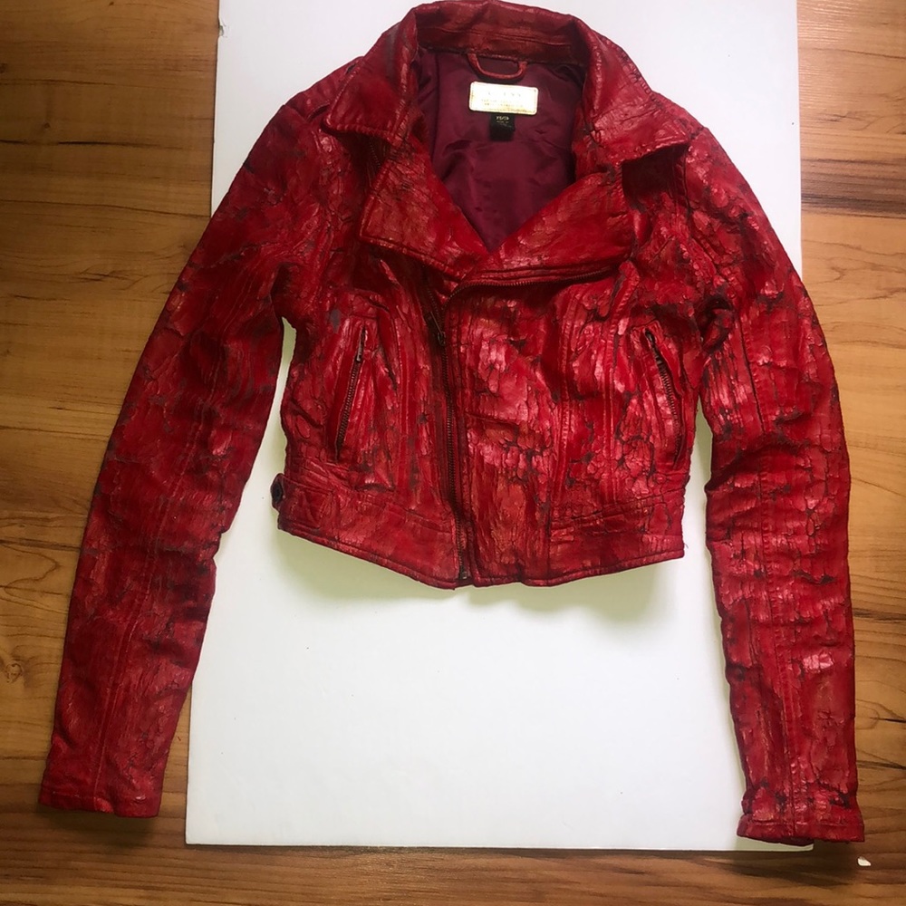 Guess faux crinkled leather jacket